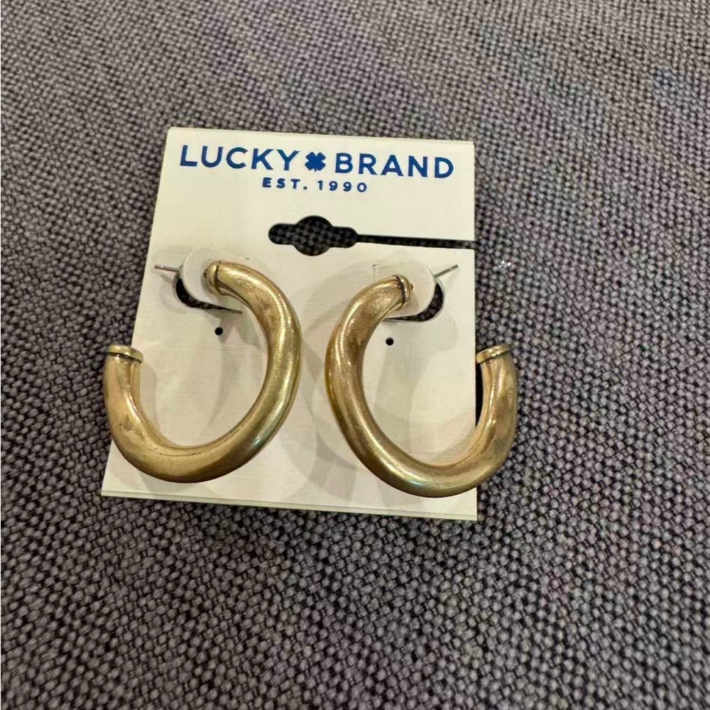 Lucky Brand Gold-Tone Hoop Earrings